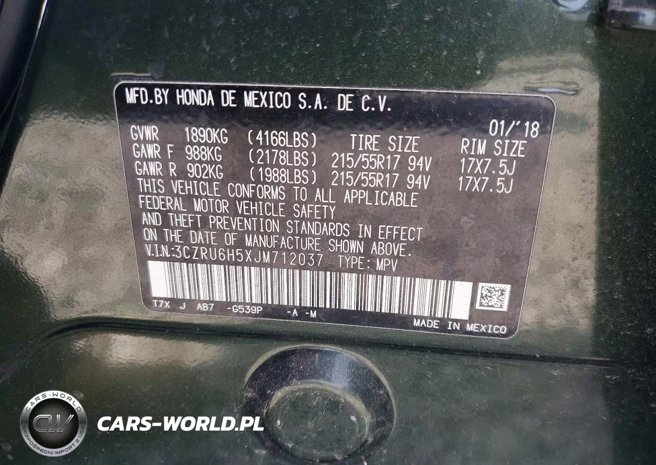 2018 Honda Hr-V Ex VIN:3CZRU6H5XJM712037 - 14