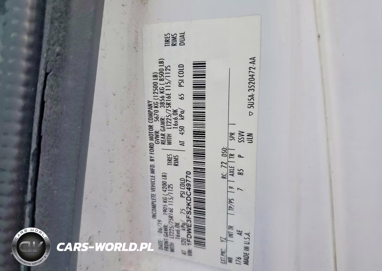2019 Ford E350 Box Truck VIN:1FDWE3FS2KDC49770 - 13