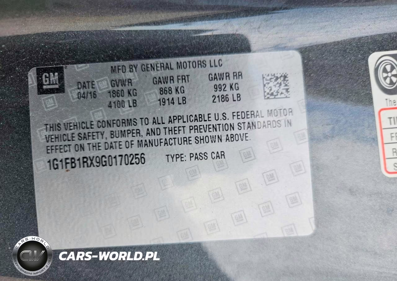 2016 Chevrolet Camaro Lt VIN:1G1FB1RX9G0170256 - 13