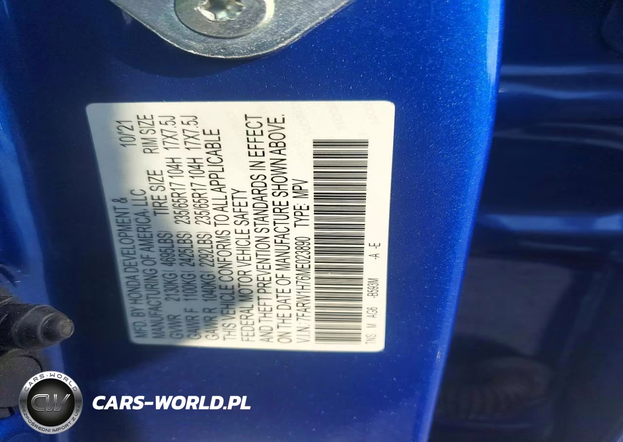 2021 Honda Cr-V Se VIN:7FARW1H76ME023890 - 13