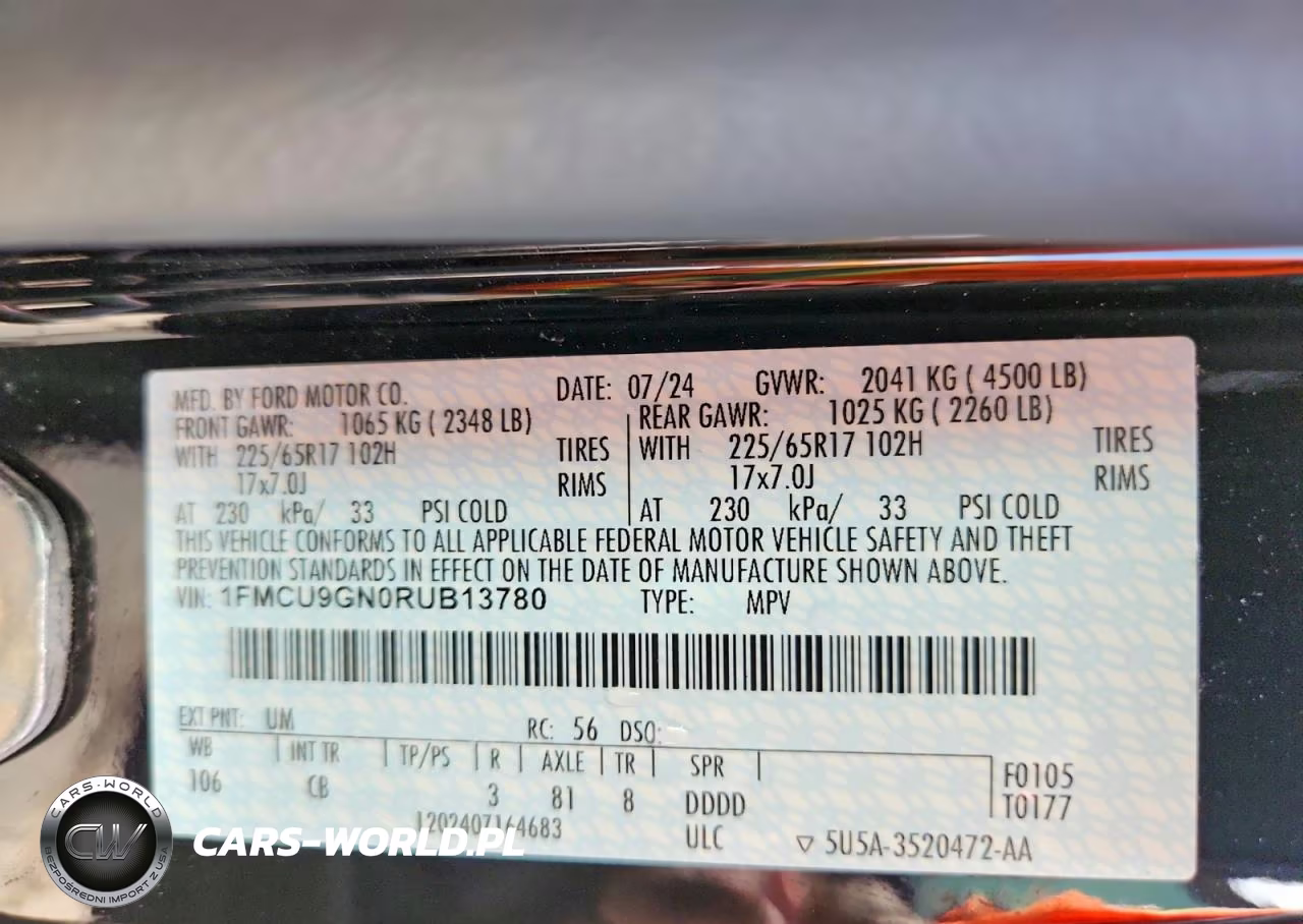 2024 Ford Escape Active VIN:1FMCU9GN0RUB13780 - 14