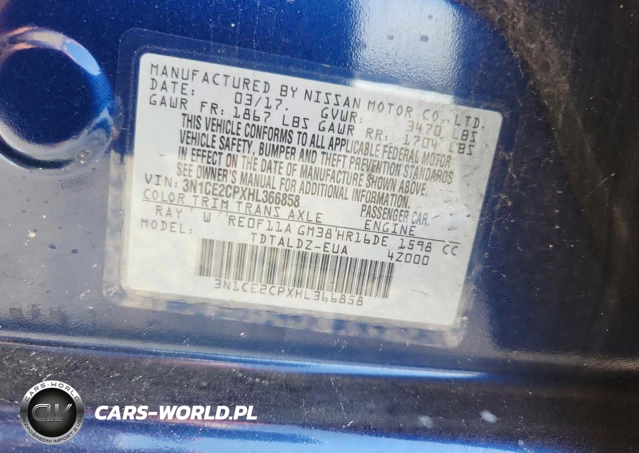 2017 Nissan Versa Note Sv VIN:3N1CE2CPXHL366858 - 14