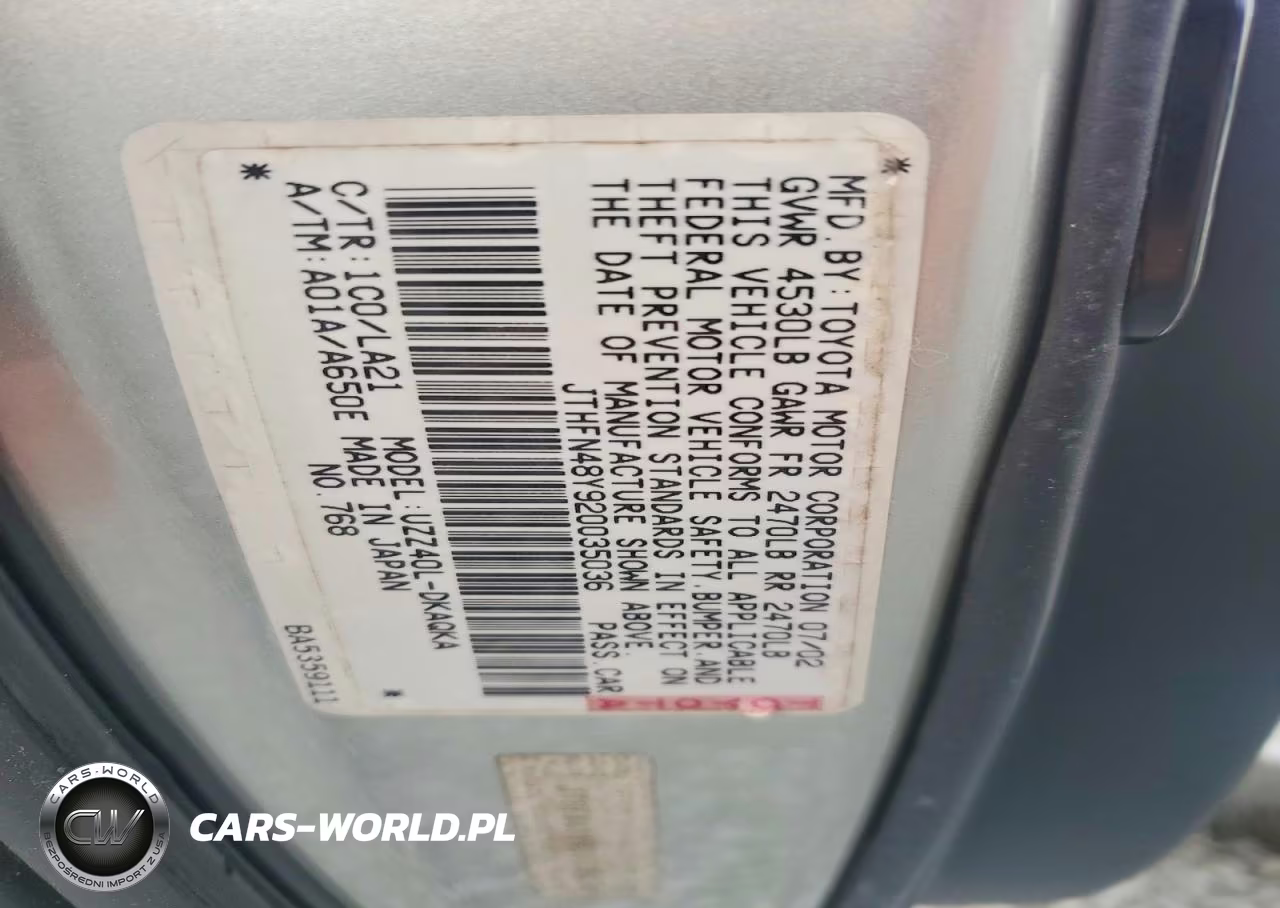 2002 Lexus Sc 430 VIN:JTHFN48Y920035036 - 12