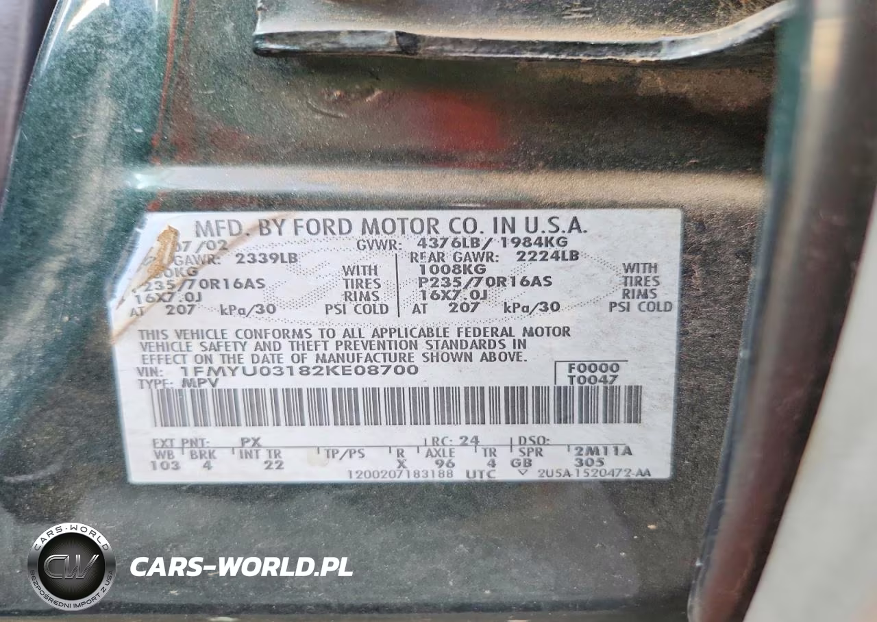 2002 Ford Escape Xlt VIN:1FMYU03182KE08700 - 13