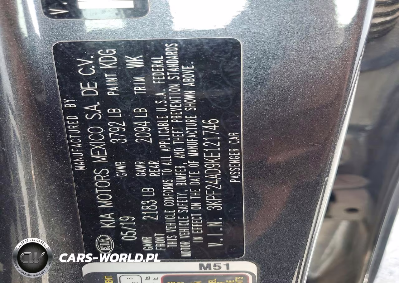 2019 Kia Forte Lxs VIN:3KPF24AD9KE121746 - 12