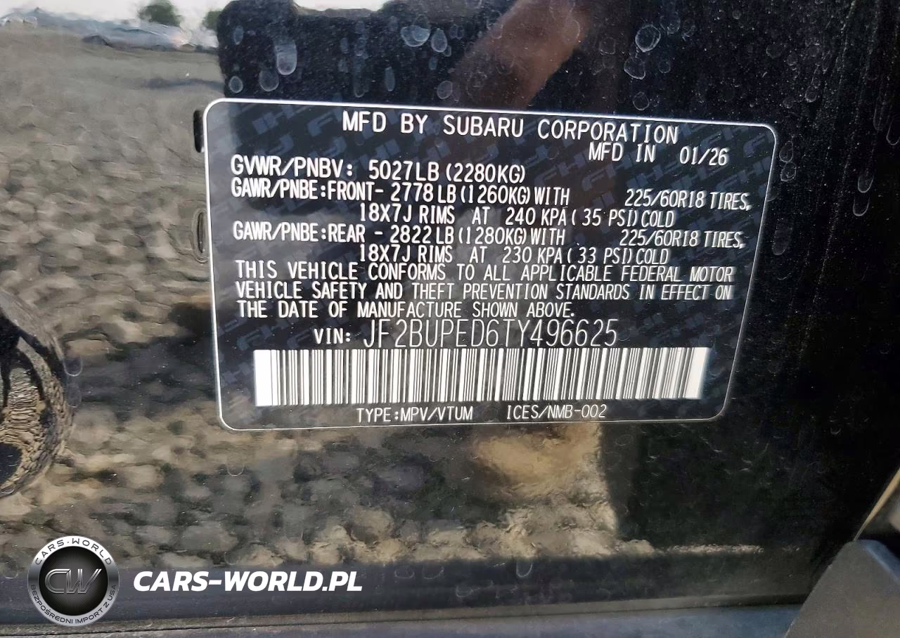 2026 Subaru Outback Touring VIN:JF2BUPED6TY496625 - 13