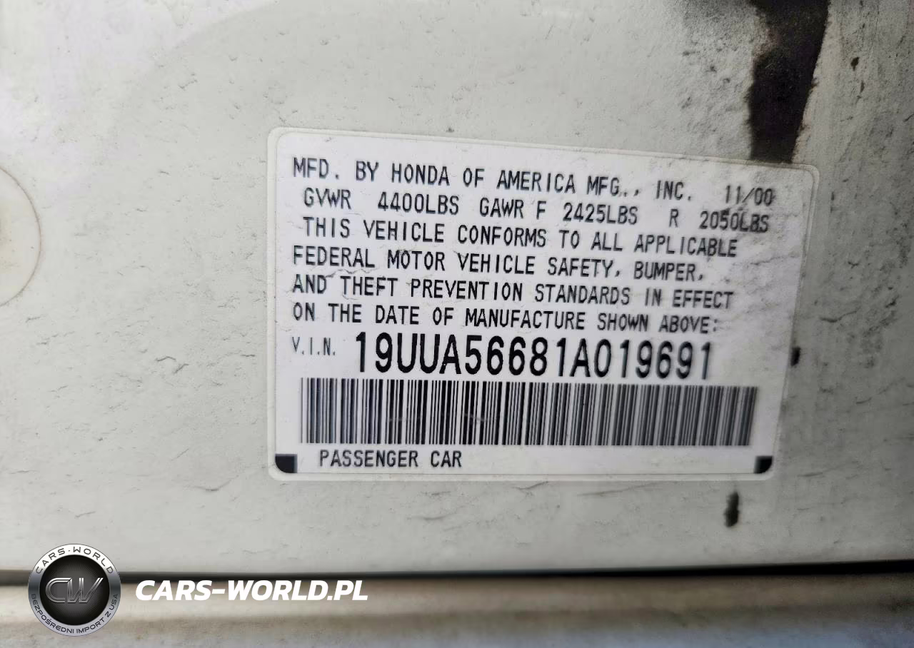 2001 Acura 3.2Tl VIN:19UUA56681A019691 - 13
