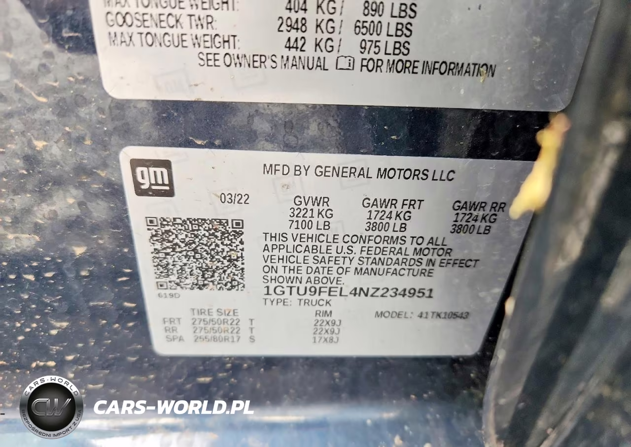 2022 GMC Sierra Limited K1500 Denali VIN:1GTU9FEL4NZ234951 - 12