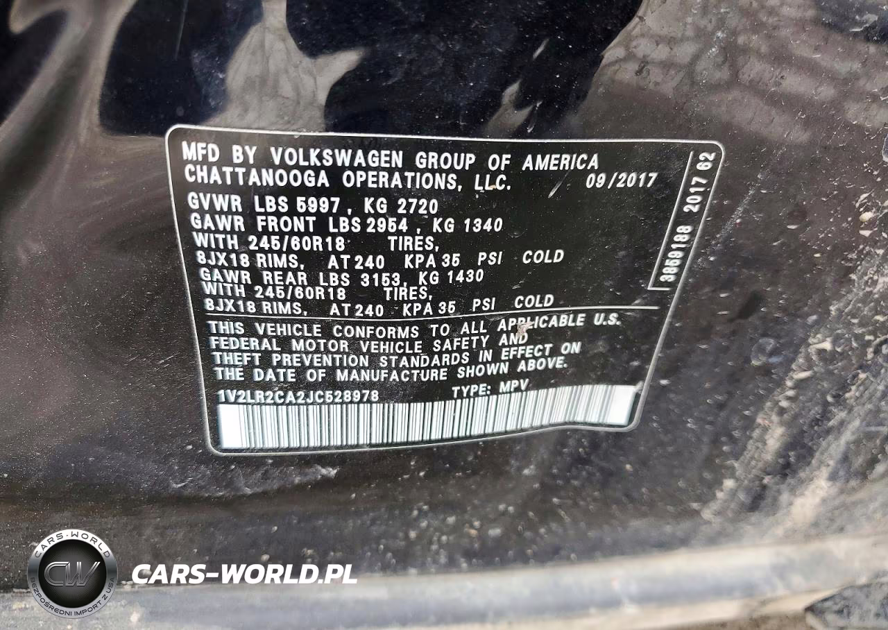 2018 Volkswagen Atlas Se VIN:1V2LR2CA2JC528978 - 13