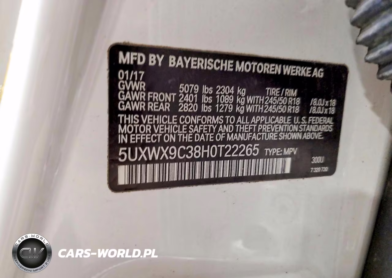 2017 BMW X3 xDrive28I VIN:5UXWX9C38H0T22265 - 13