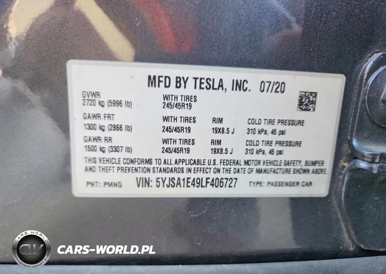 2020 Tesla Model S VIN:5YJSA1E49LF406727 - 12