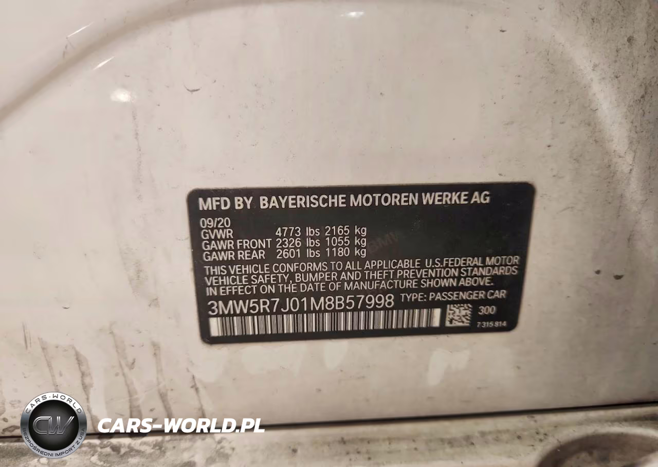 2021 BMW 330Xi VIN:3MW5R7J01M8B57998 - 12