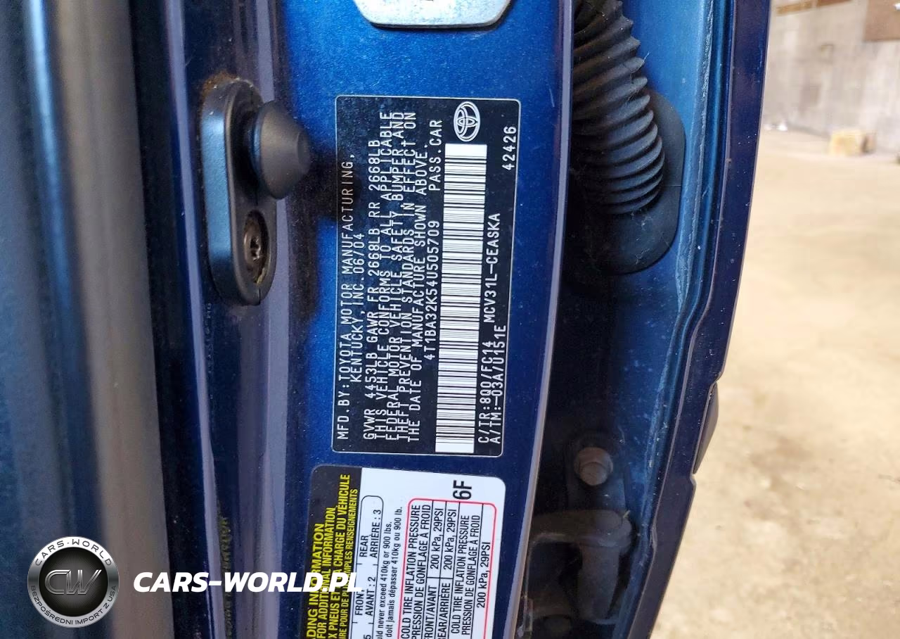 2004 Toyota Camry Se V6 VIN:4T1BA32K54U505709 - 12