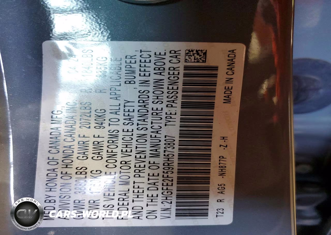 2024 Honda Civic Sport VIN:2HGFE2F59RH573807 - 12