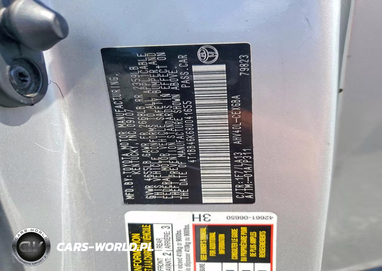 2008 Toyota Camry Hybrid VIN:4T1BB46K68U041655 - 12