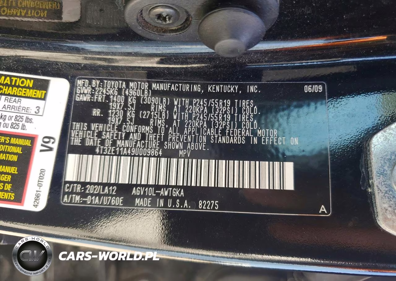 2009 Toyota Venza Fwd 4Cyl VIN:4T3ZE11A49U009864 - 13