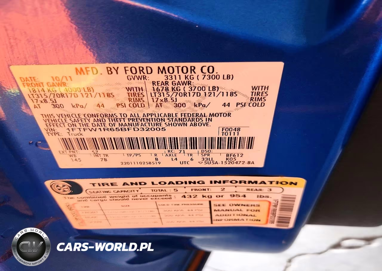 2011 Ford F150 Svt Raptor VIN:1FTFW1R65BFD32005 - 12
