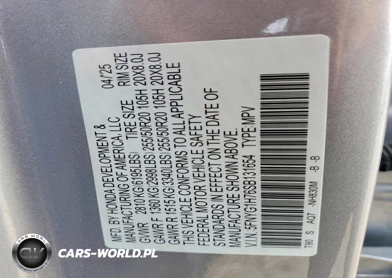 2025 Honda Pilot Touring VIN:5FNYG1H76SB131654 - 13