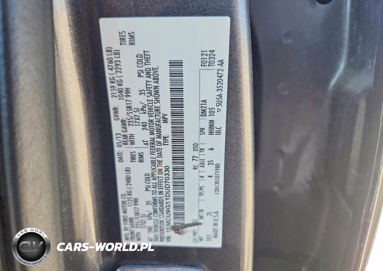2013 Ford Escape Se VIN:1FMCU9GX1DUD70330 - 12