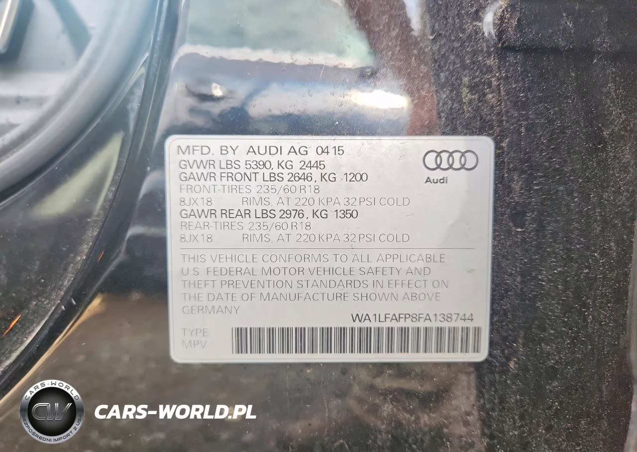 2015 Audi Q5 Premium Plus VIN:WA1LFAFP8FA138744 - 13