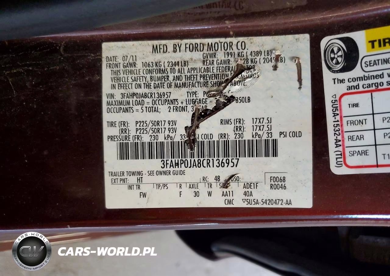 2012 Ford Fusion Sel VIN:3FAHP0JA8CR136957 - 12