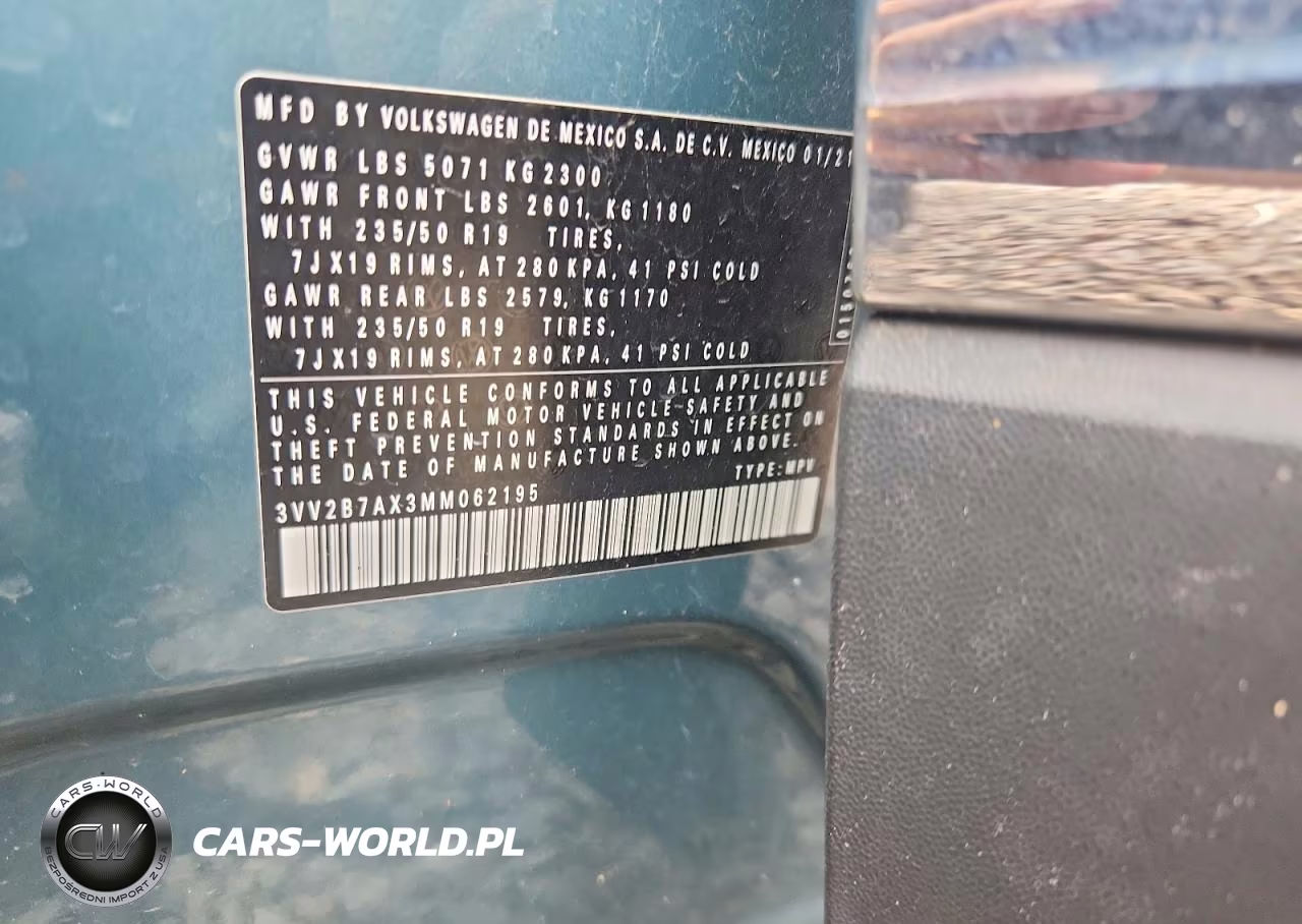 2021 Volkswagen Tiguan Se VIN:3VV2B7AX3MM062195 - 12