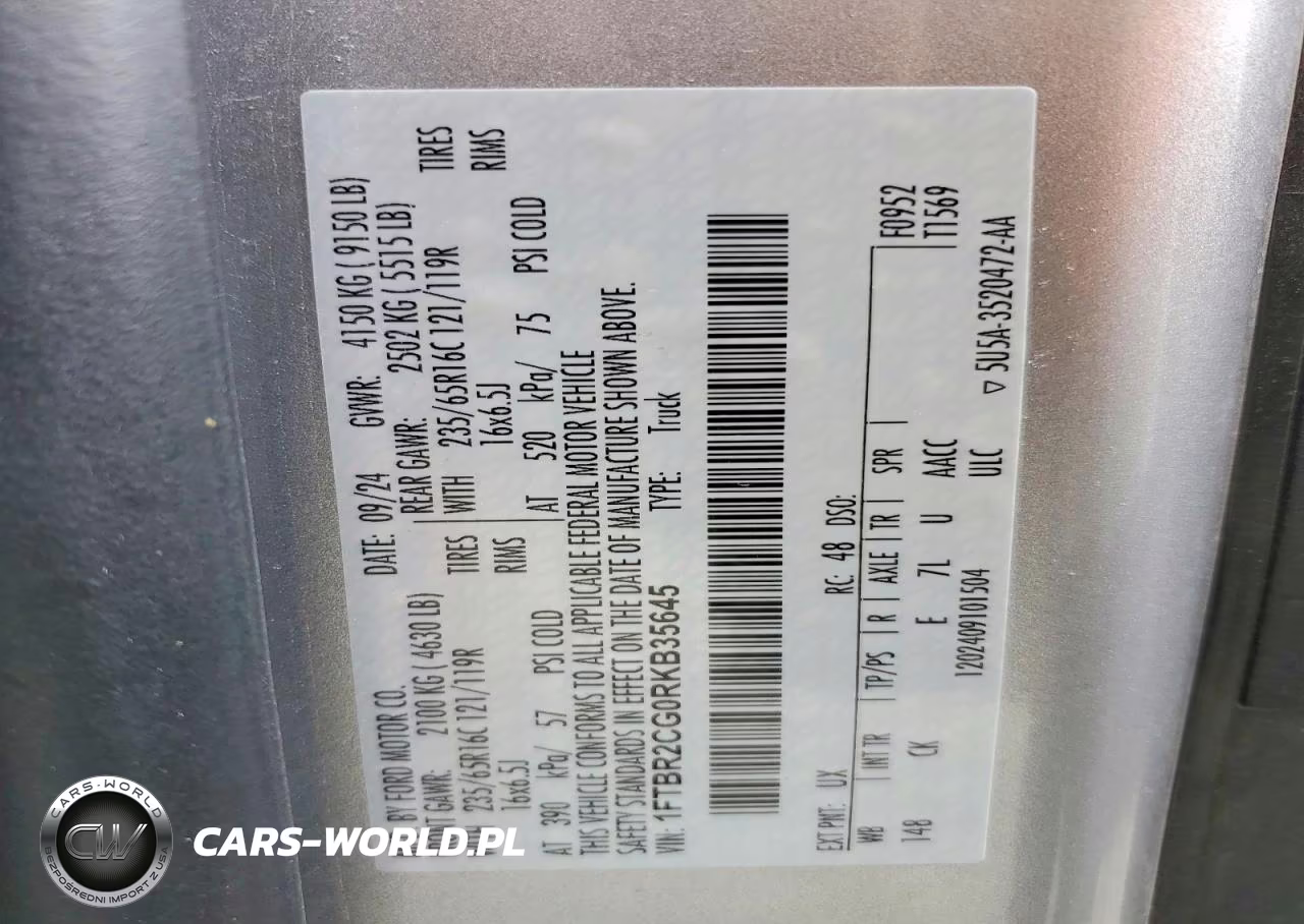 2024 Ford Transit T-250 VIN:1FTBR2CG0RKB35645 - 13