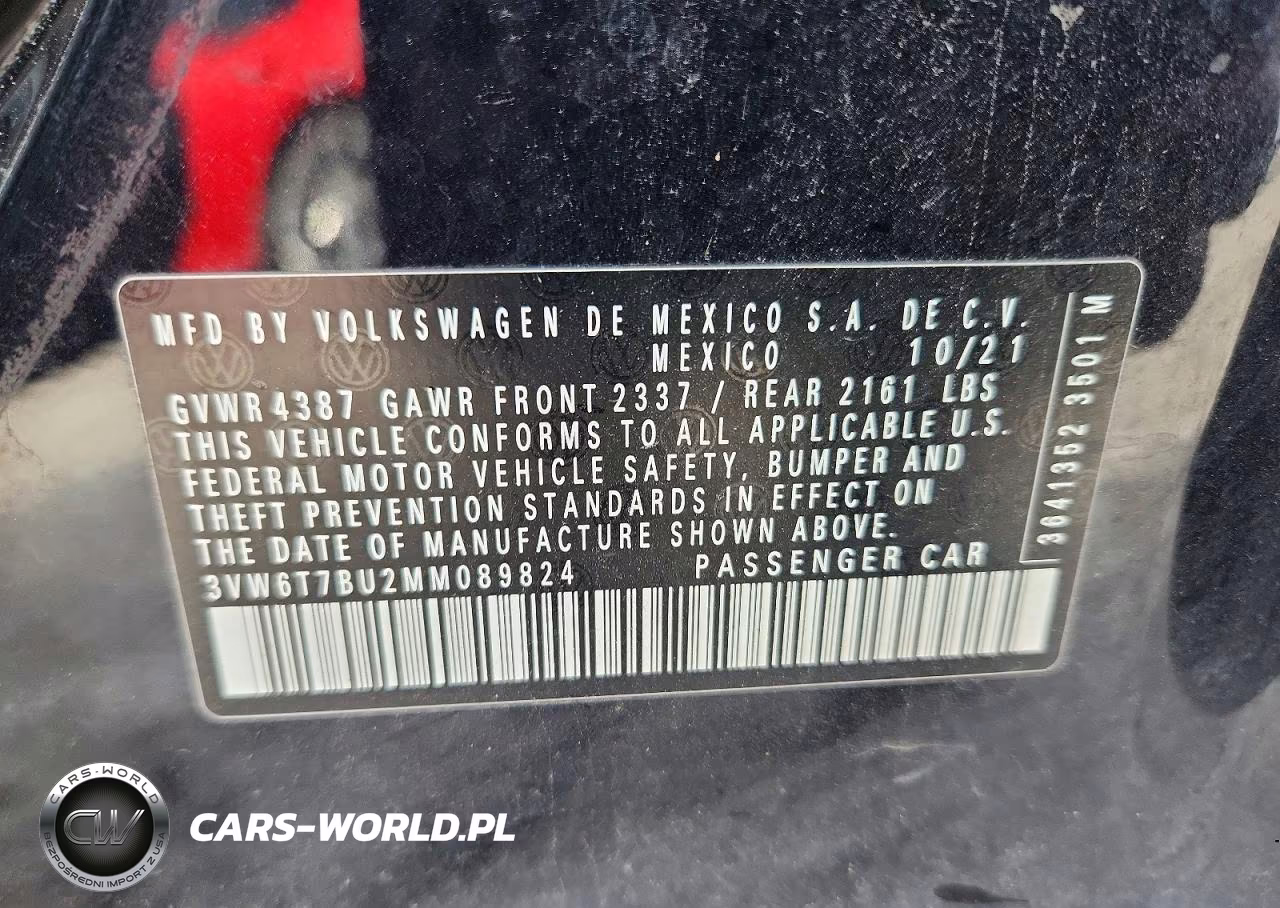 2021 Volkswagen Jetta Gli VIN:3VW6T7BU2MM089824 - 12