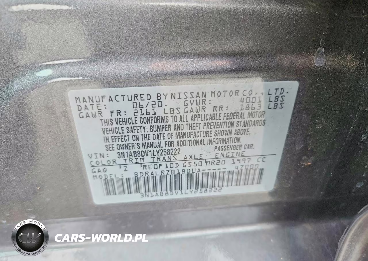 2020 Nissan Sentra Sr VIN:3N1AB8DV1LY258222 - 12