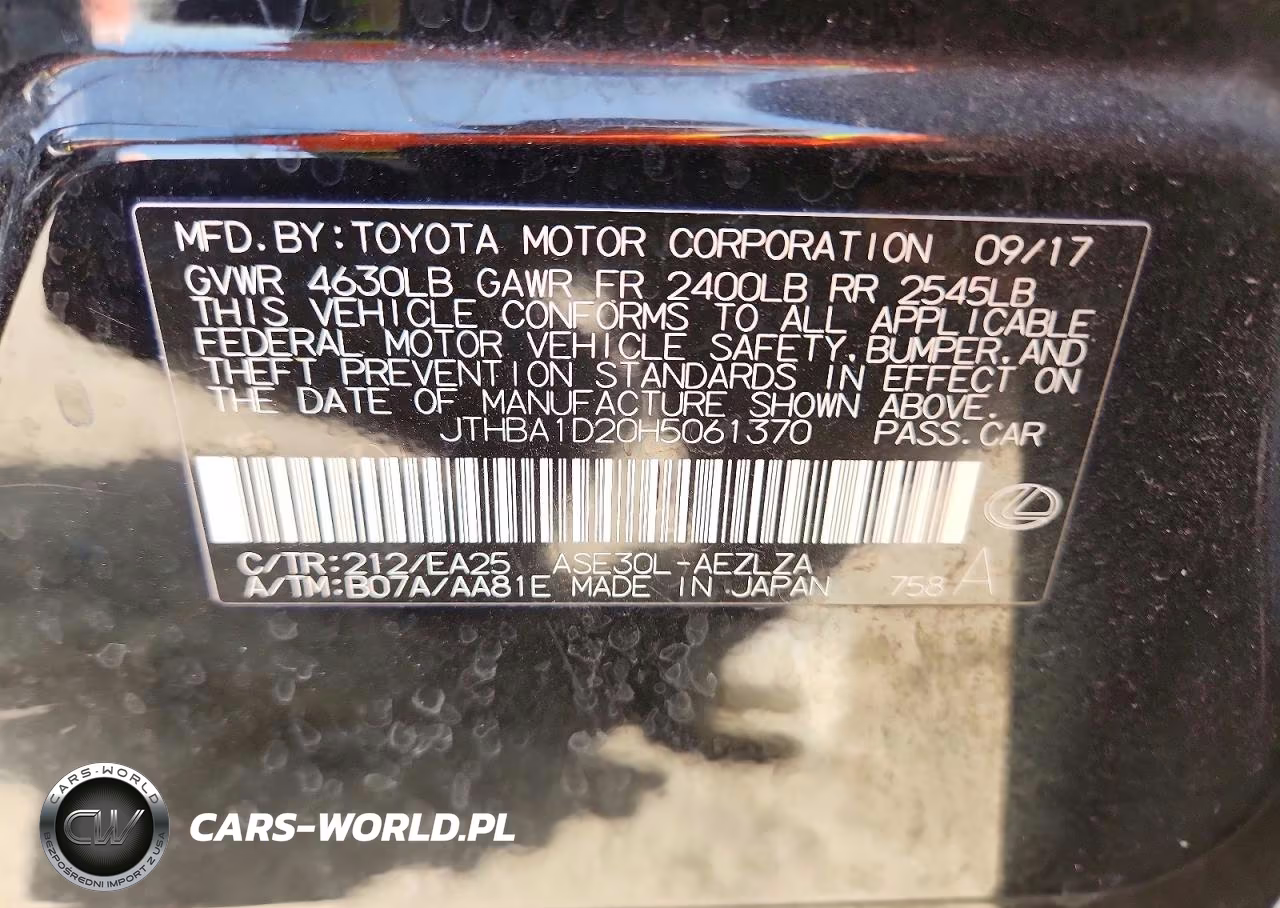 2017 Lexus Is 200T VIN:JTHBA1D20H5061370 - 13