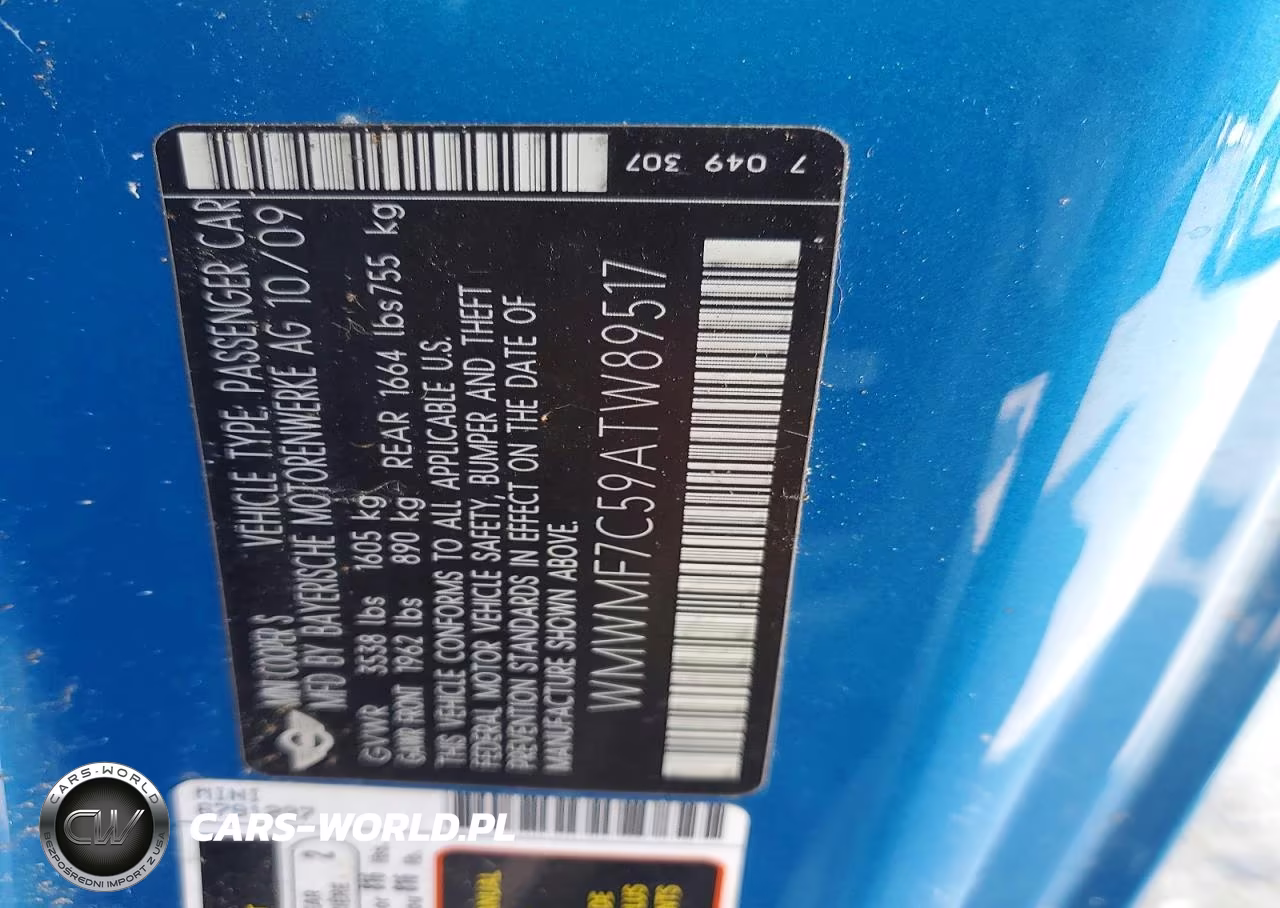 2010 Mini Cooper S VIN:WMWMF7C59ATW89517 - 13