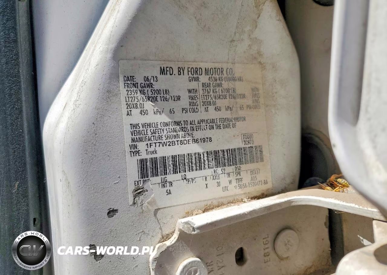 2013 Ford F250 Super Duty VIN:1FT7W2BT8DEB61978 - 12