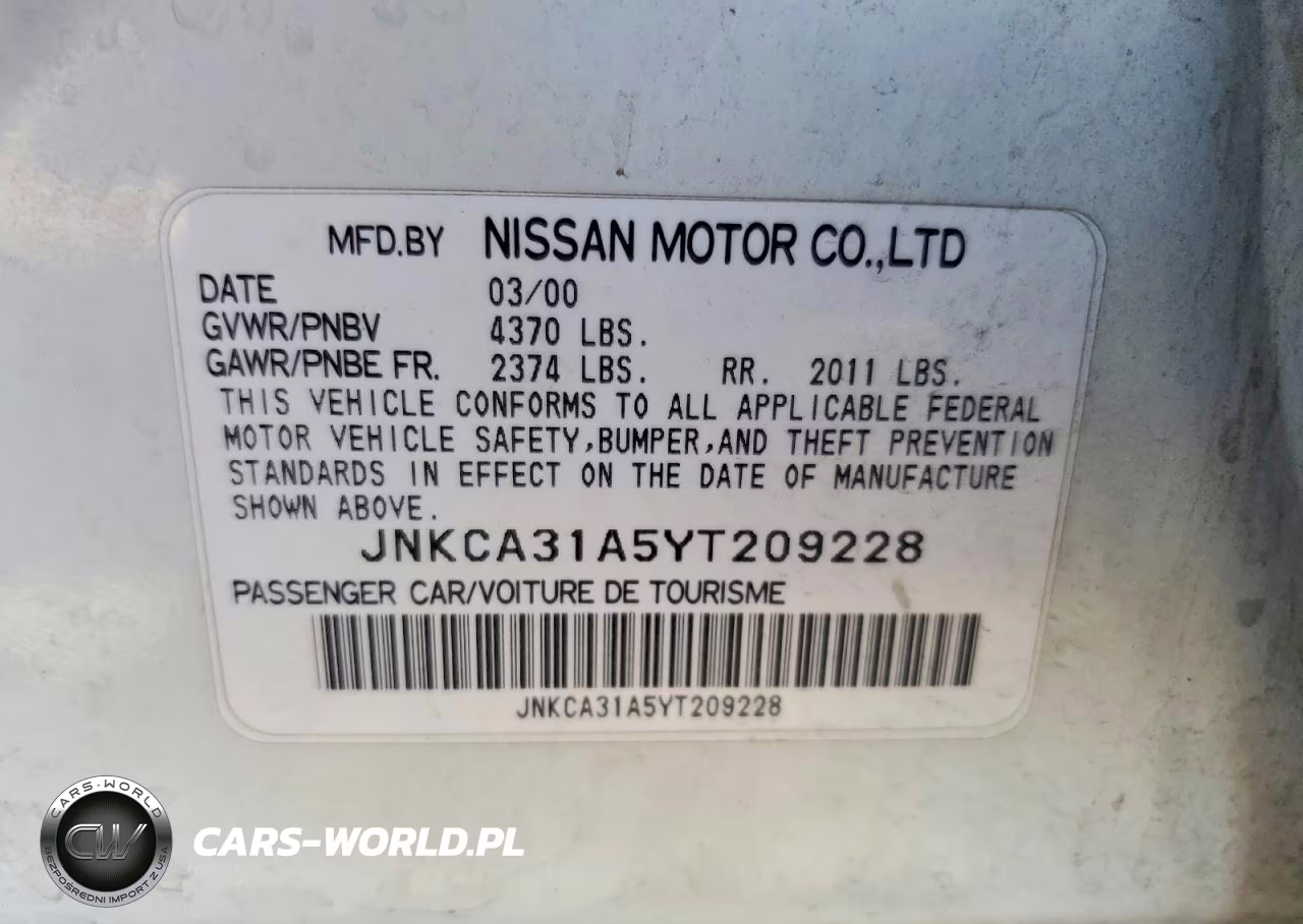 2000 Infiniti I30 Base VIN:JNKCA31A5YT209228 - 12