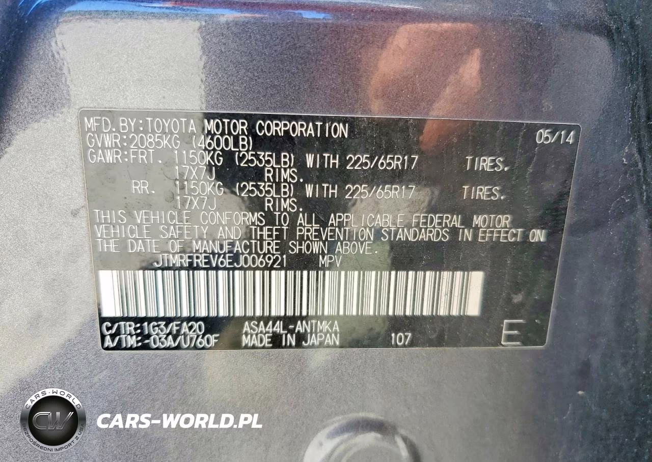 2014 Toyota Rav4 Xle VIN:JTMRFREV6EJ006921 - 13