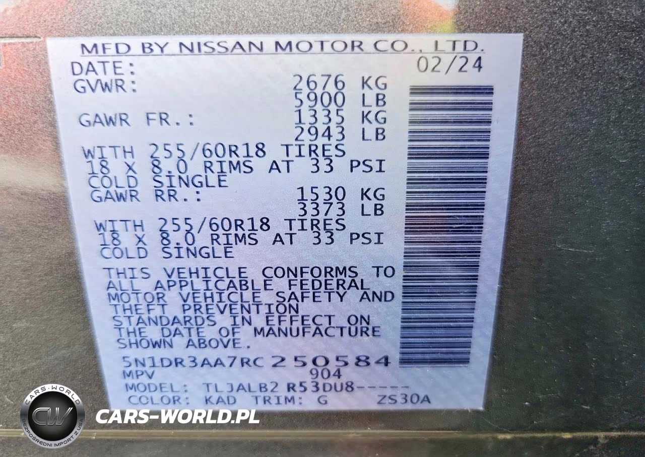 2024 Nissan Pathfinder S VIN:5N1DR3AA7RC250584 - 14