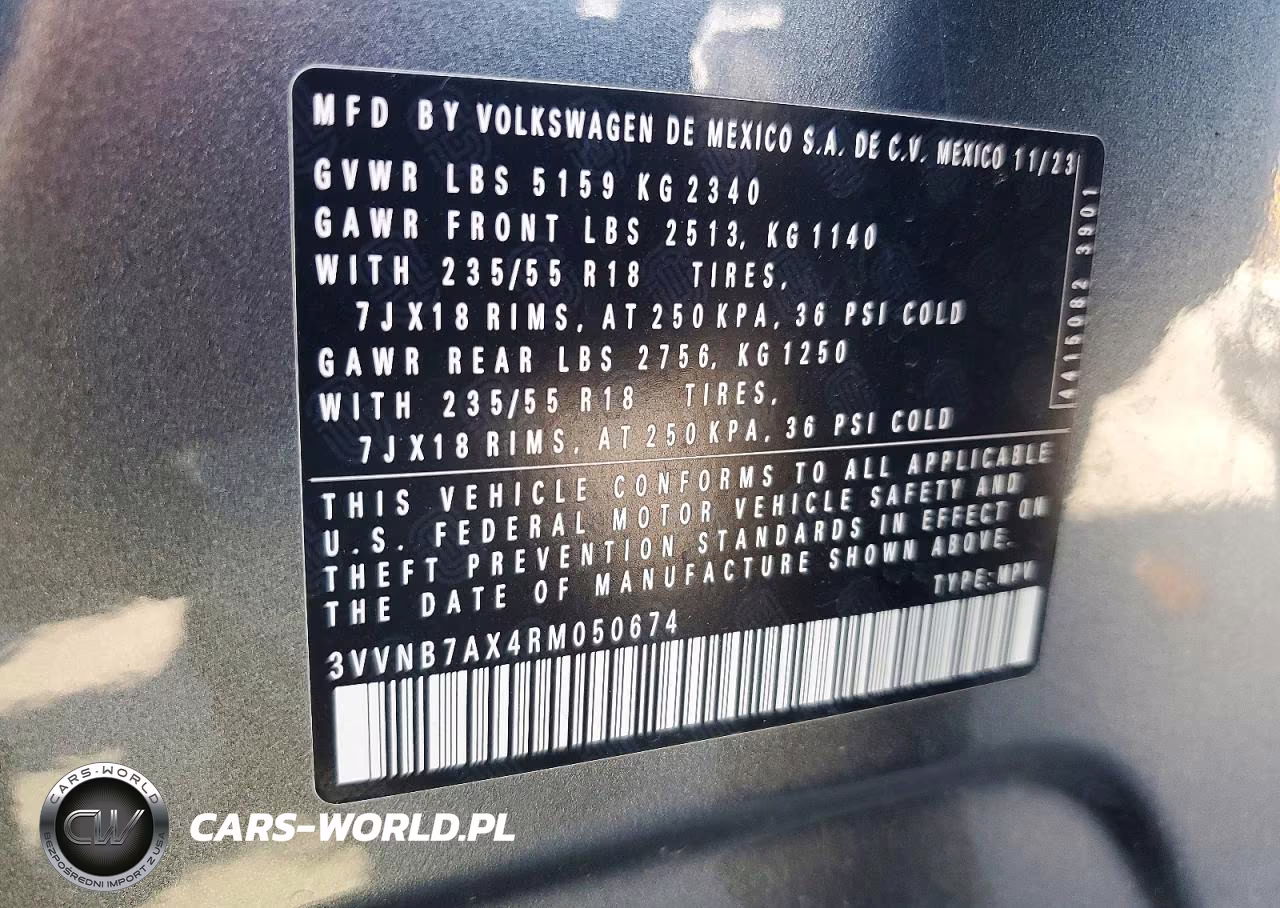 2024 Volkswagen Tiguan Se VIN:3VVNB7AX4RM050674 - 13