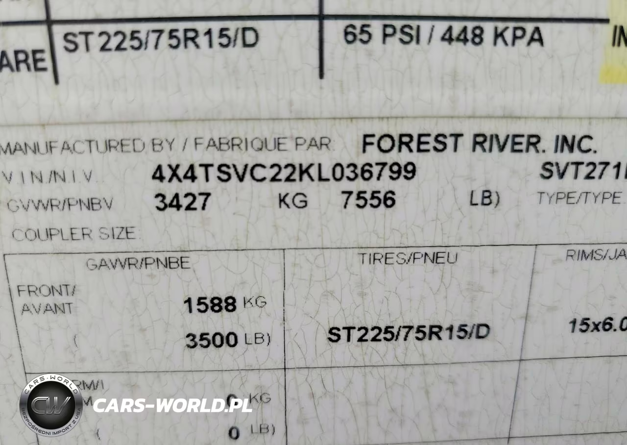 2019 Surveyor Camper VIN:4X4TSVC22KL036799 - 8