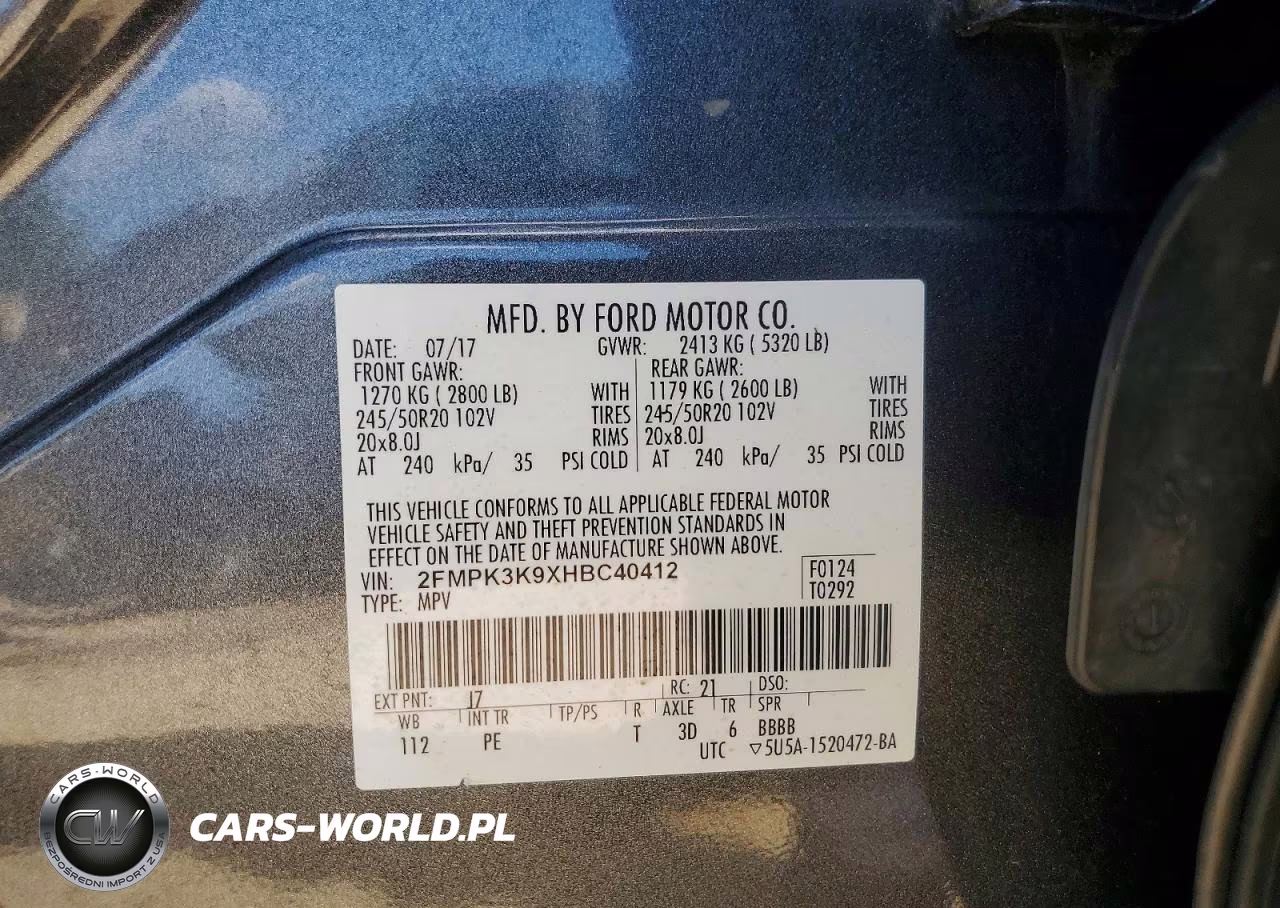 2017 Ford Edge Titanium VIN:2FMPK3K9XHBC40412 - 12