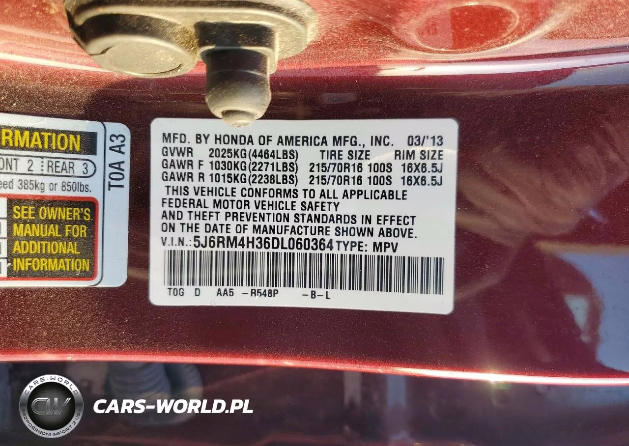 2013 Honda Cr-V Lx VIN:5J6RM4H36DL060364 - 14