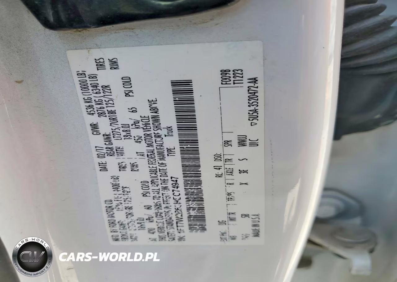 2017 Ford F250 Super Duty VIN:1FT7W2B63HEC74947 - 12
