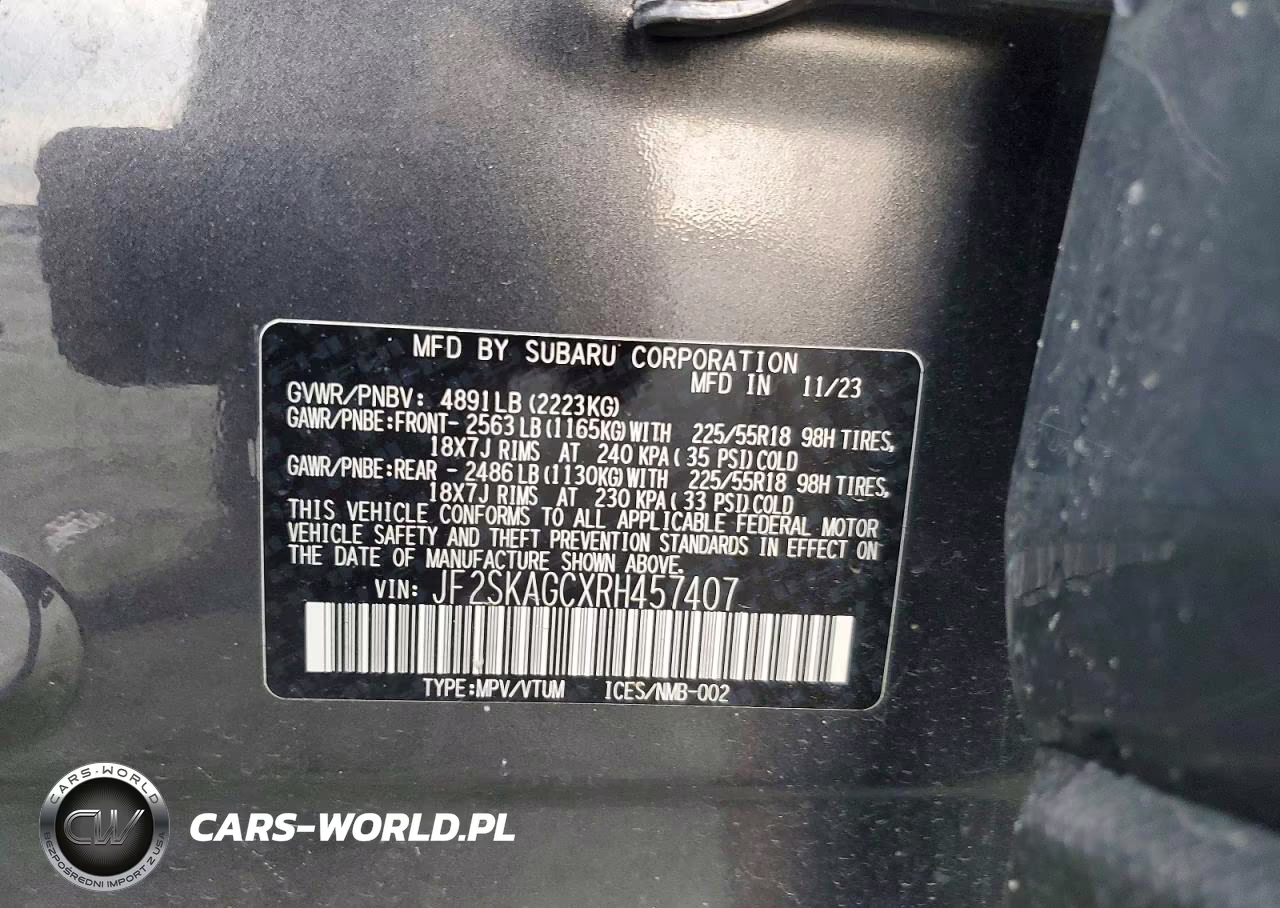 2024 Subaru Forester Sport VIN:JF2SKAGCXRH457407 - 14