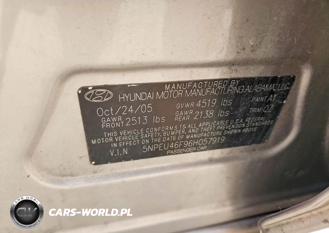 2006 Hyundai Sonata Gls V6 VIN:5NPEU46F96H057919 - 12