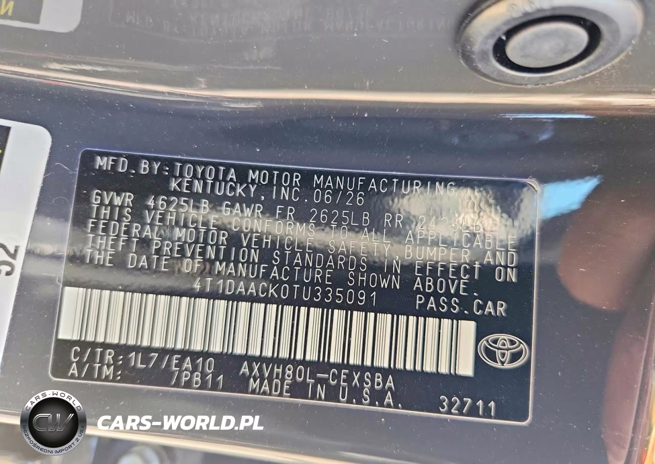 2026 Toyota Camry Se VIN:4T1DAACK0TU335091 - 12