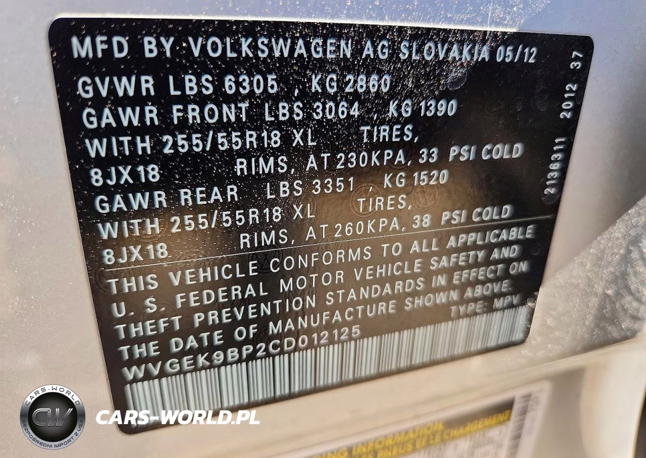 2012 Volkswagen Touareg V6 Tdi VIN:WVGEK9BP2CD012125 - 13