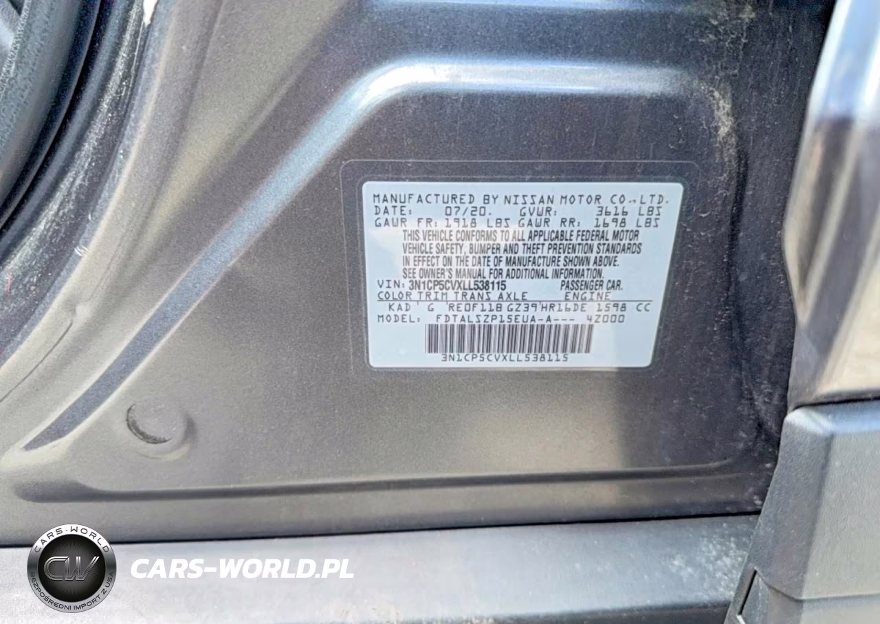 2020 Nissan Kicks Sv VIN:3N1CP5CVXLL538115 - 10