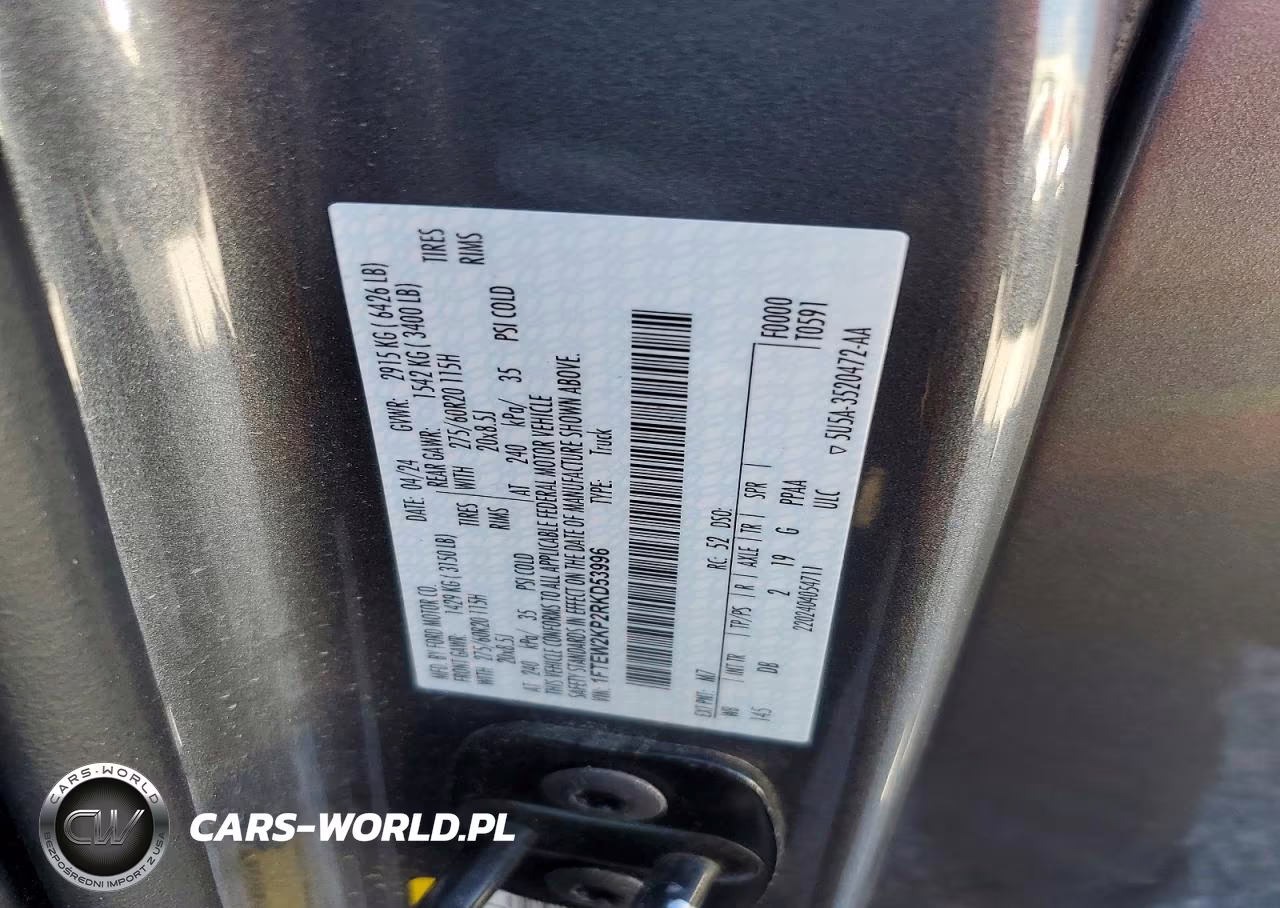 2024 Ford F150 Stx VIN:1FTEW2KP2RKD53996 - 13