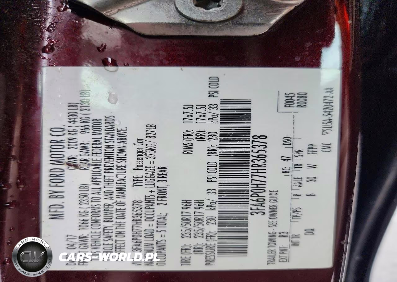 2017 Ford Fusion Se VIN:3FA6P0H77HR365378 - 12