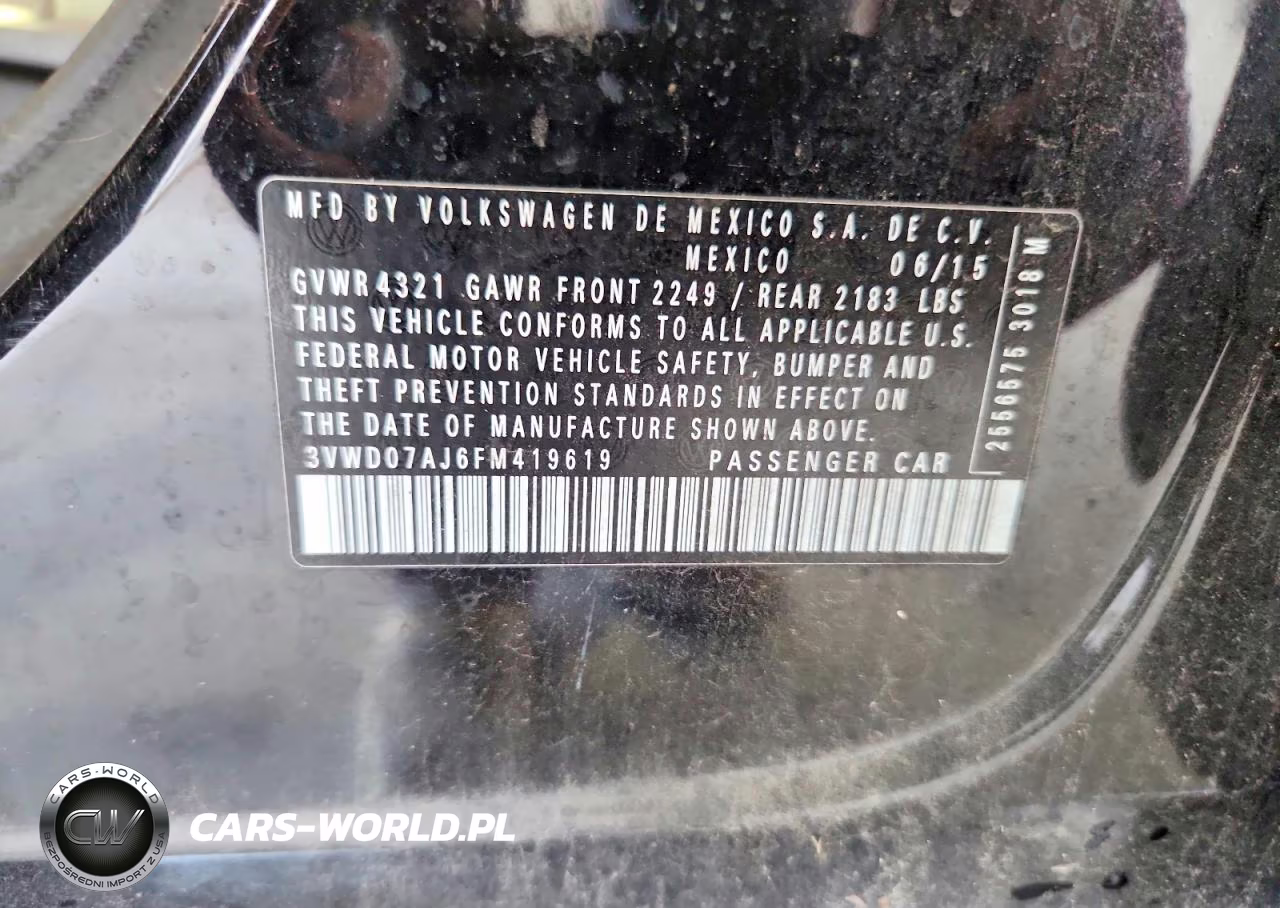 2015 Volkswagen Jetta Se VIN:3VWD07AJ6FM419619 - 12