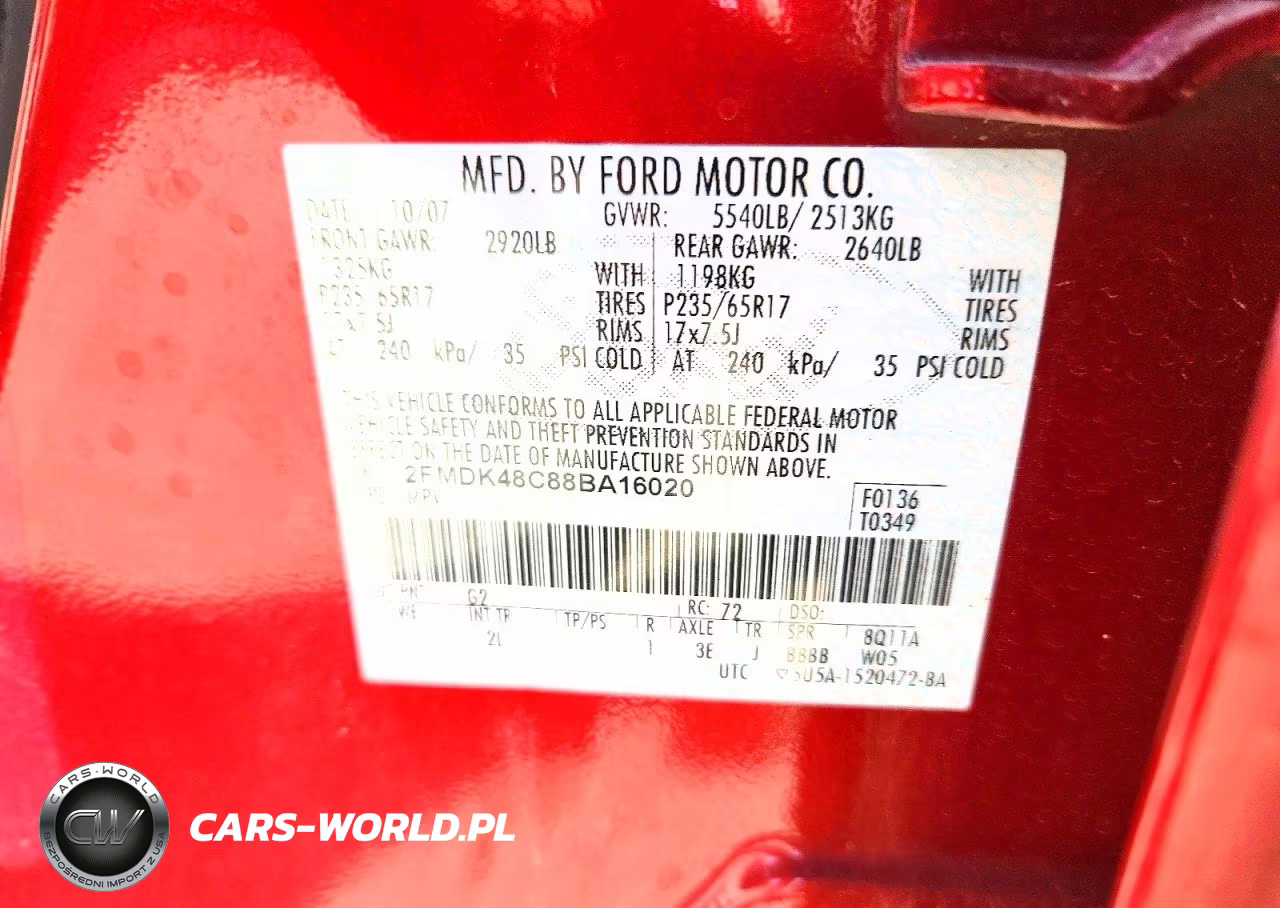 2008 Ford Edge Sel VIN:2FMDK48C88BA16020 - 14