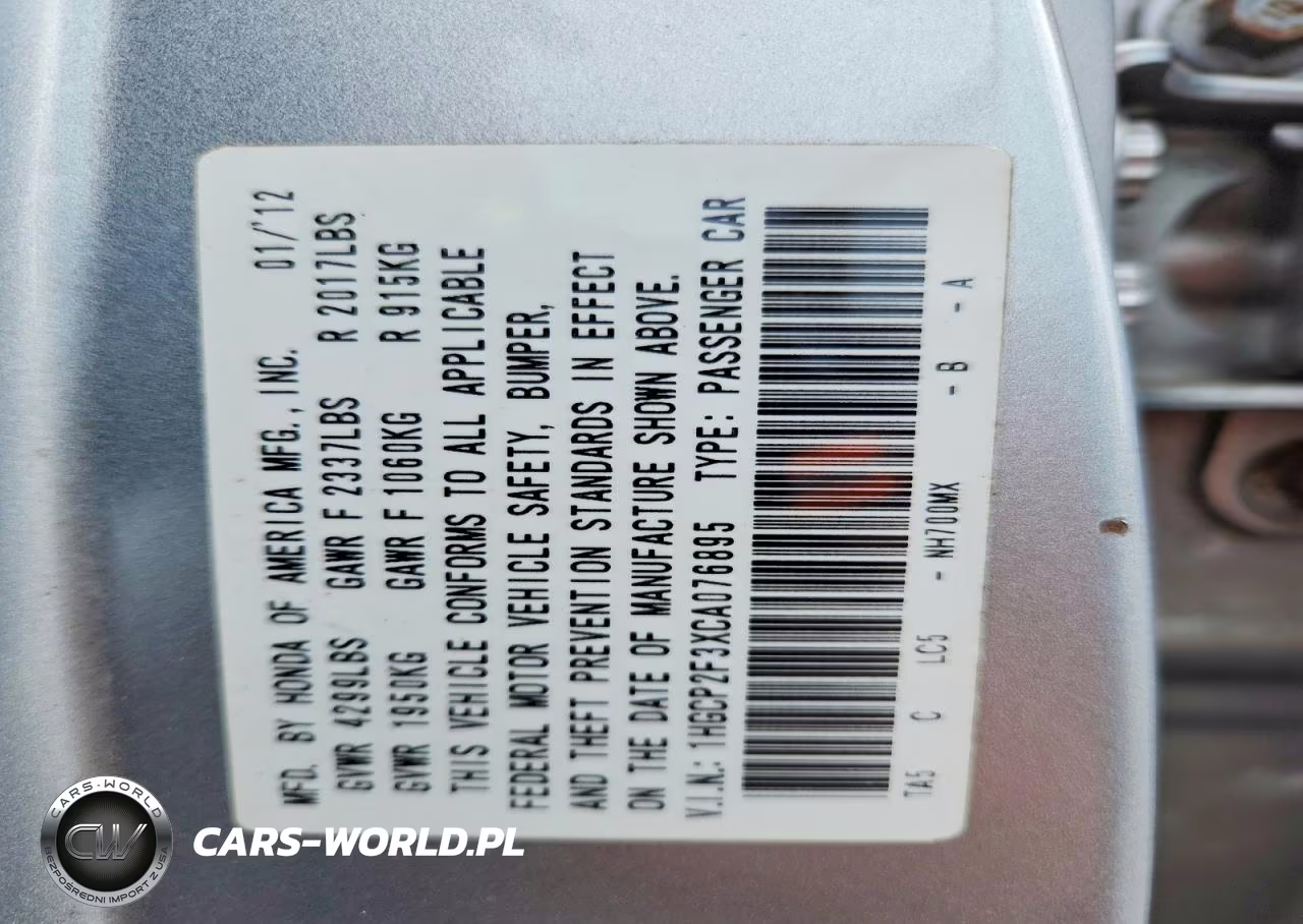 2012 Honda Accord Lx VIN:1HGCP2F3XCA076895 - 12